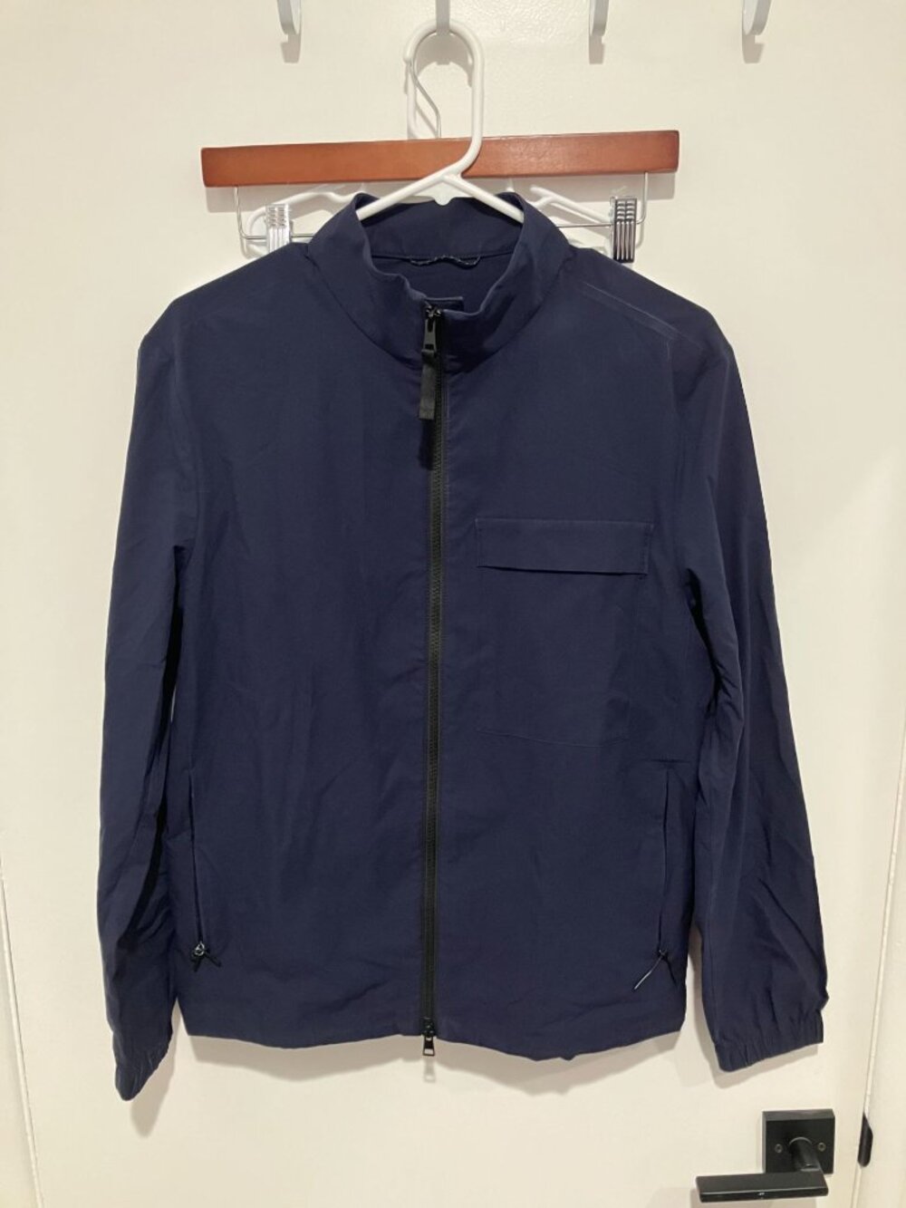 Banana Republic Motion Tech Jacket Men's Water Repellent Stretch Zip Navy, Small